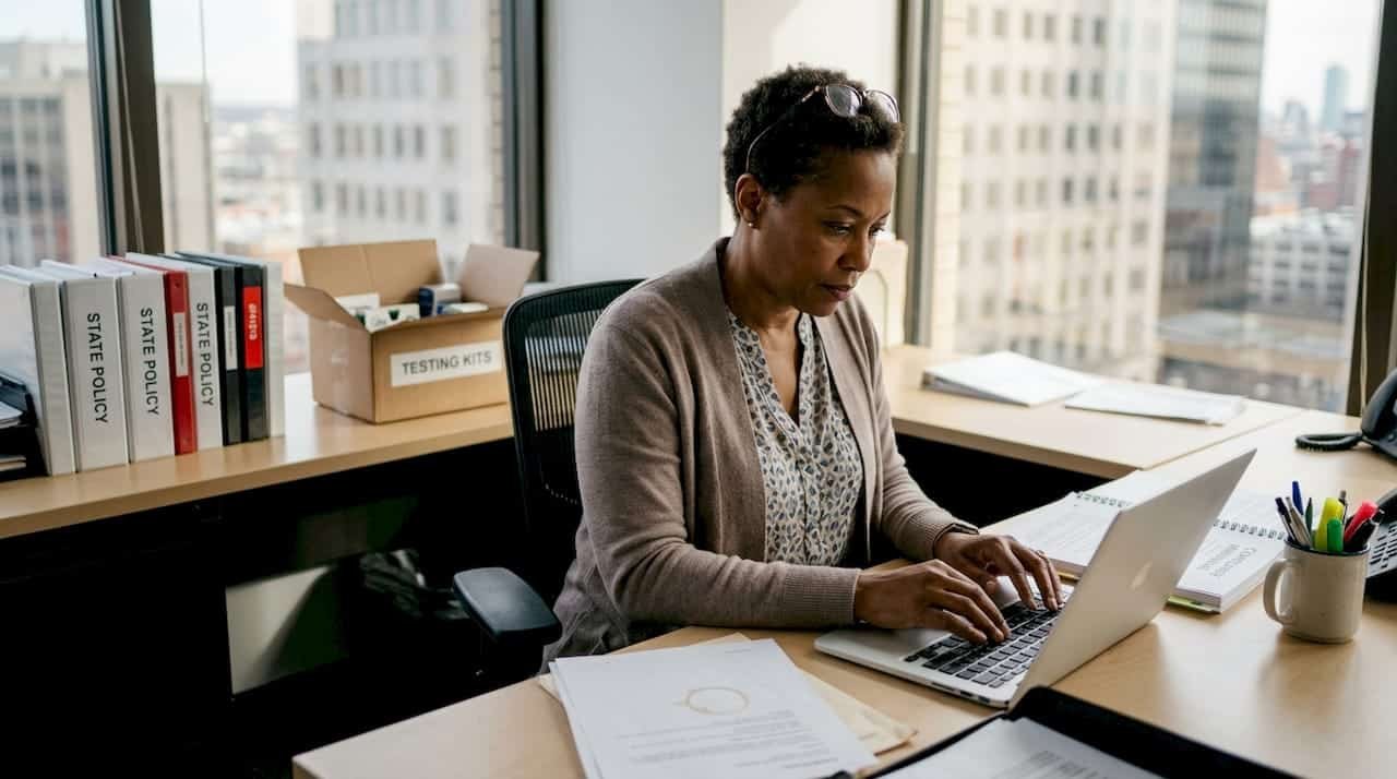 HR manager updating workplace compliance policy