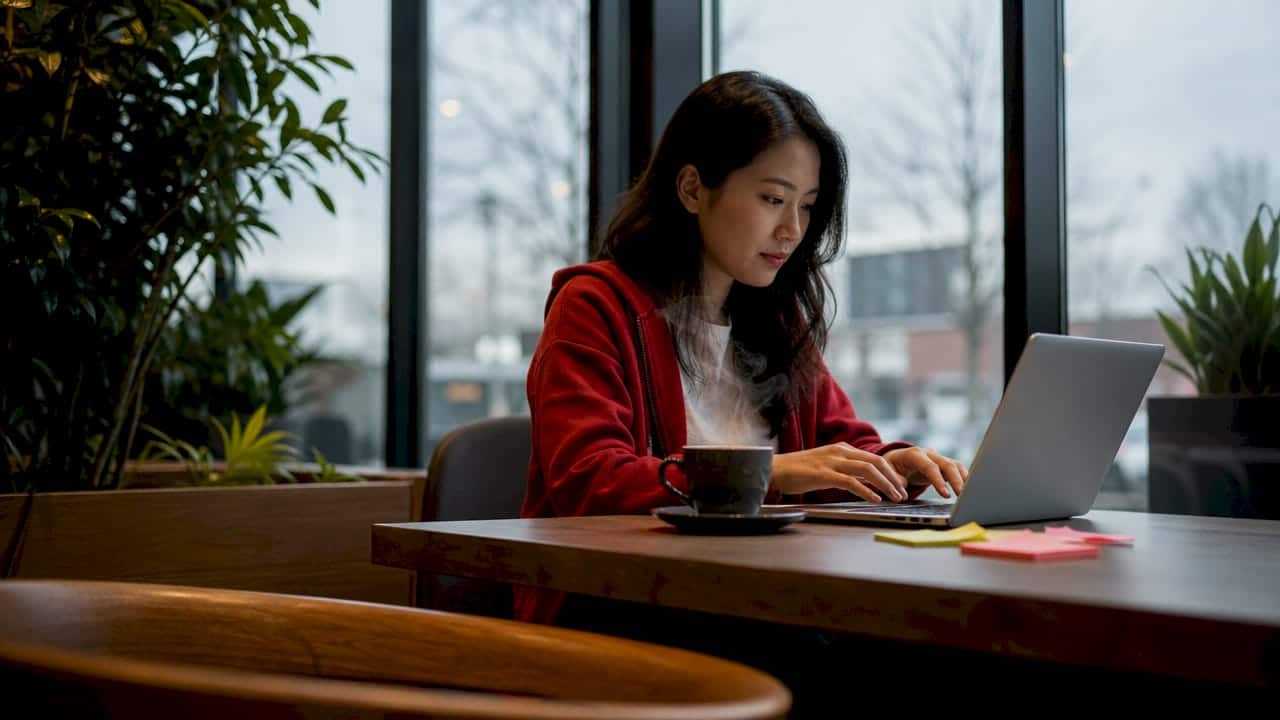 Engineer typing in software test environment setup