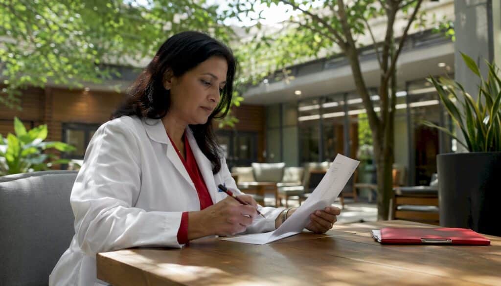 Healthcare professional reviewing positive test result