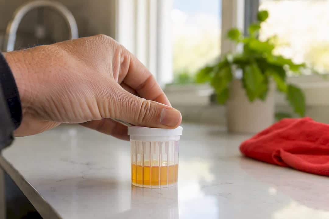 Hand sealing instant urine drug test cup at home
