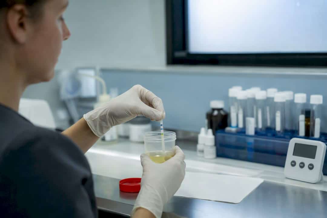 Technician performing rapid TCA drug test