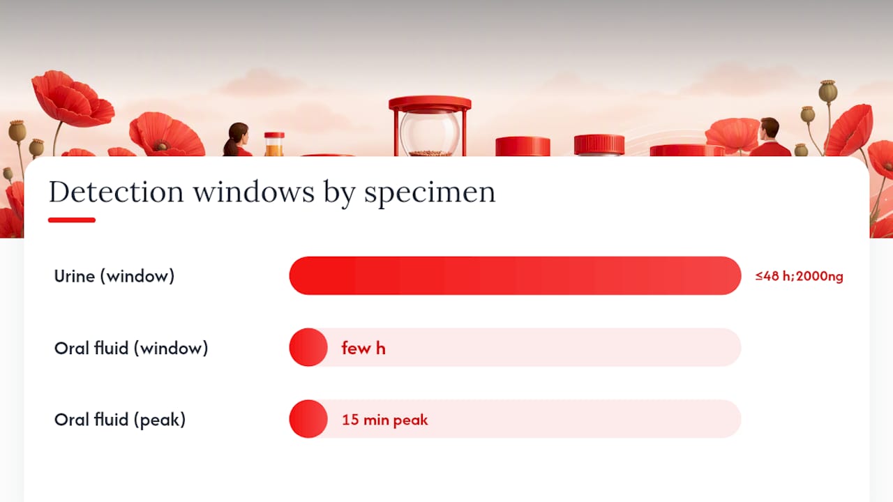 Detection windows for poppy seed metabolites in urine and oral fluid