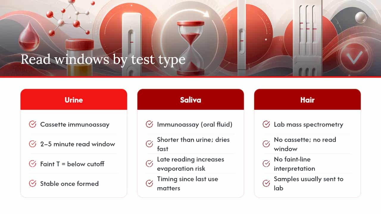 Comparison of urine saliva and hair testing