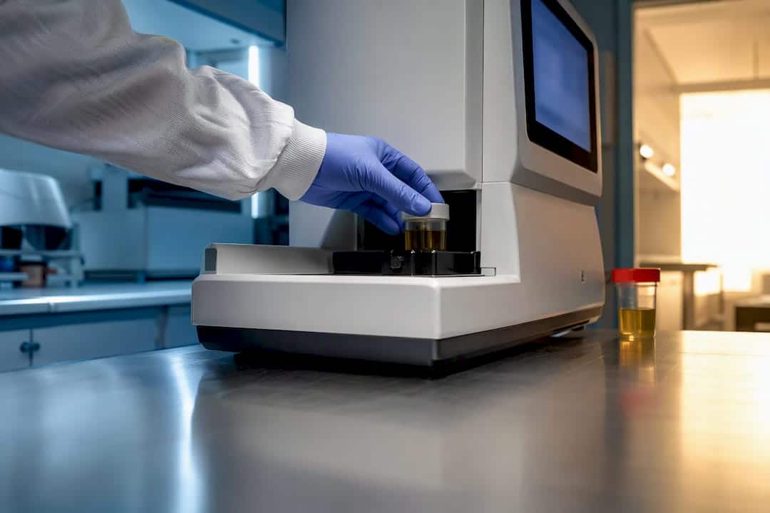Urine specimen entering toxicology laboratory testing