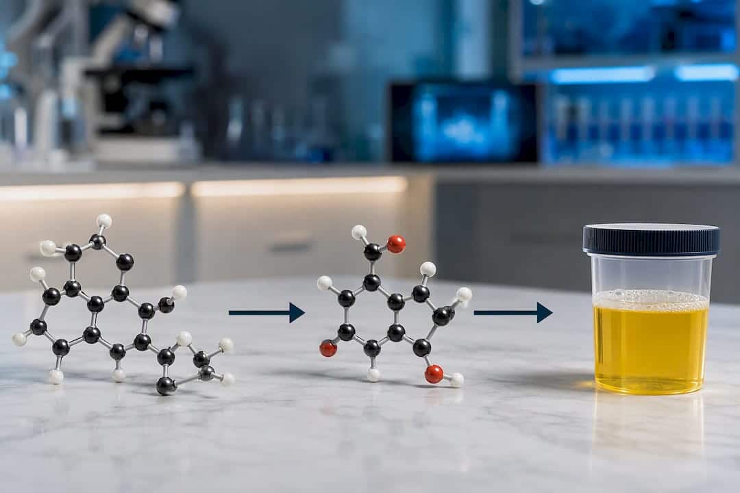 THC metabolized into THC-COOH for urine testing