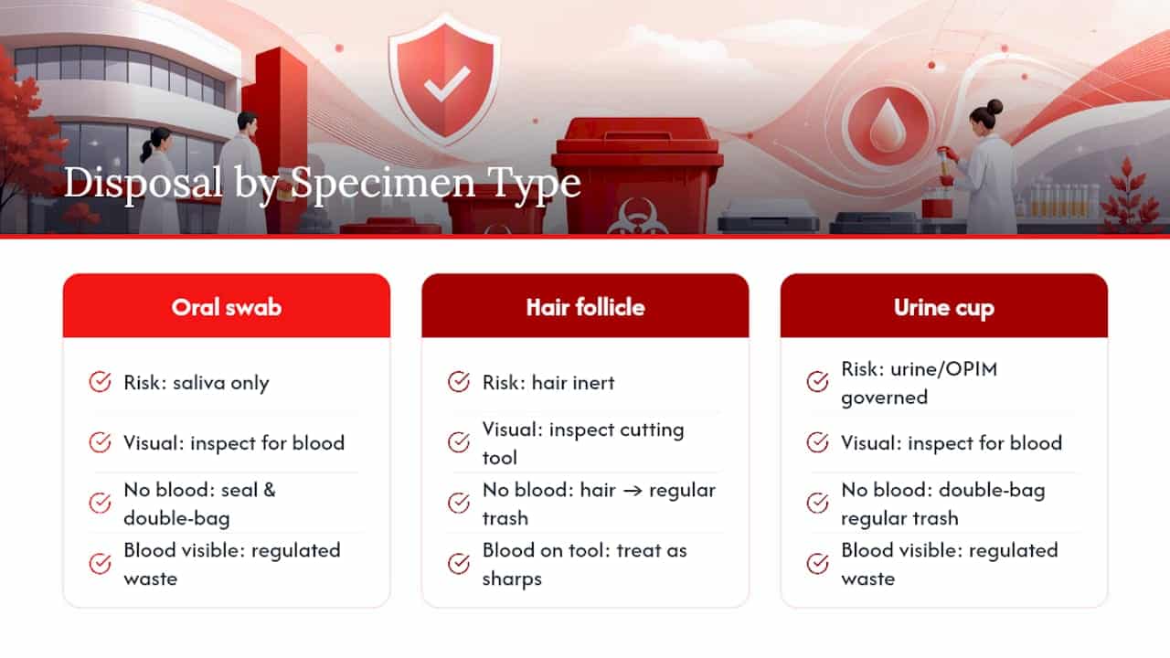 Do Oral Swabs and Hair Follicle Tests Get Disposed of Differently? — overview diagram