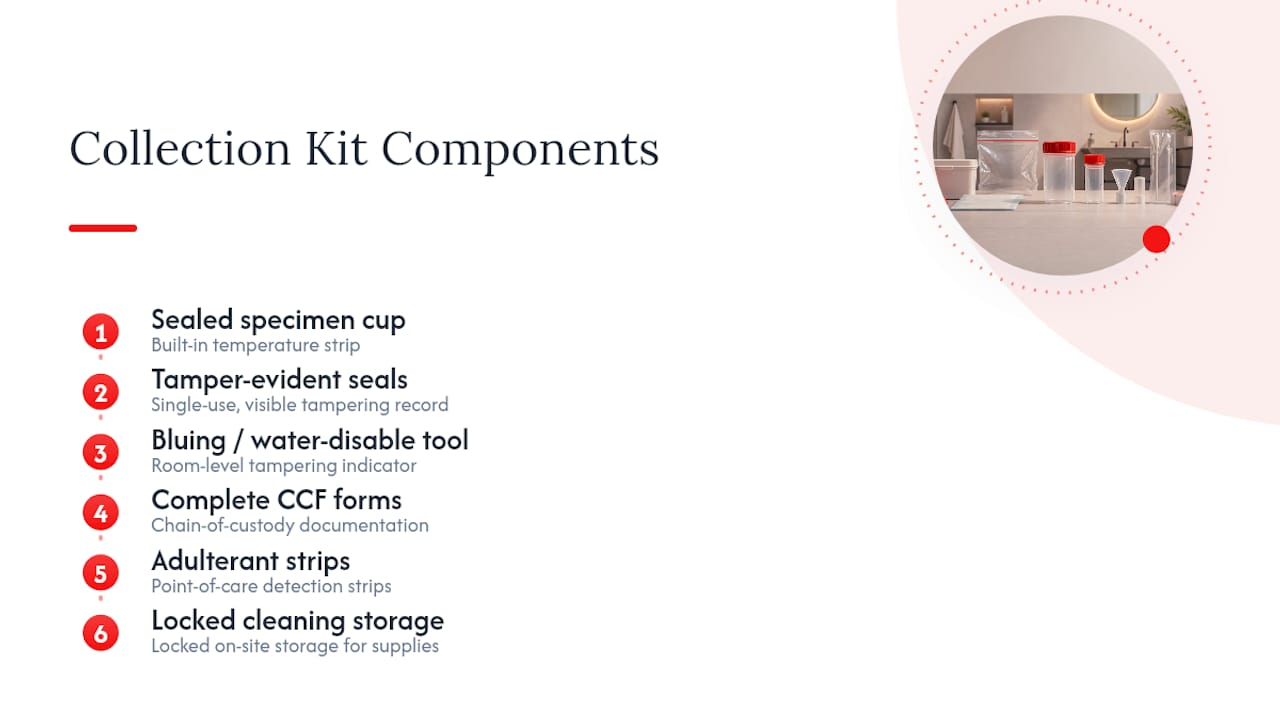 Six components of a compliant collection kit
