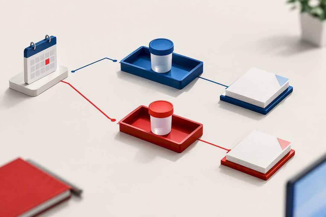 Two separate specimen collection workflows