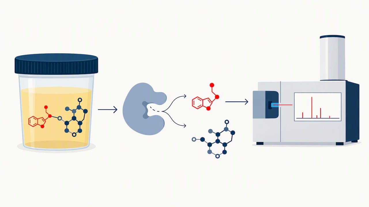 Hydrolysis releases psilocin for targeted analysis