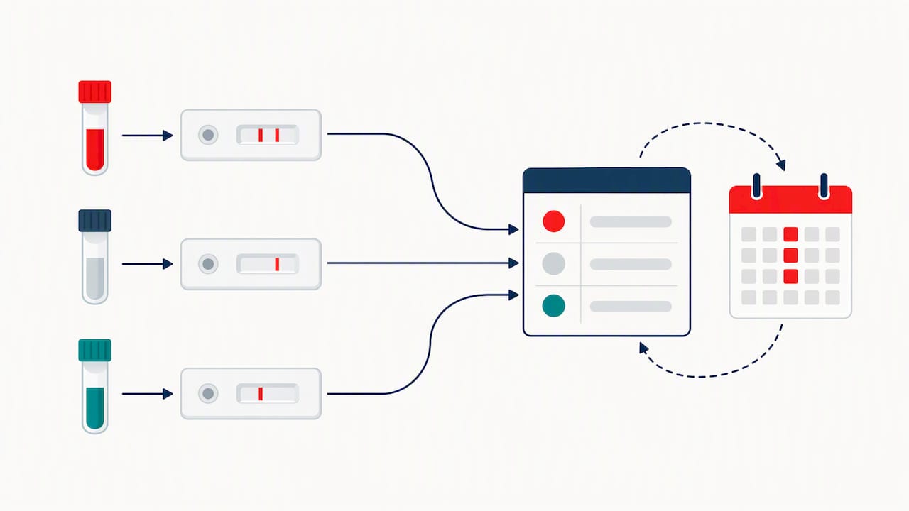 Control samples compared with a patient test