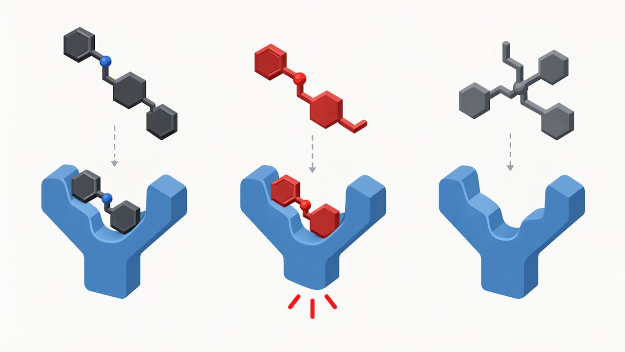 Similar molecular shapes fitting an antibody binding site