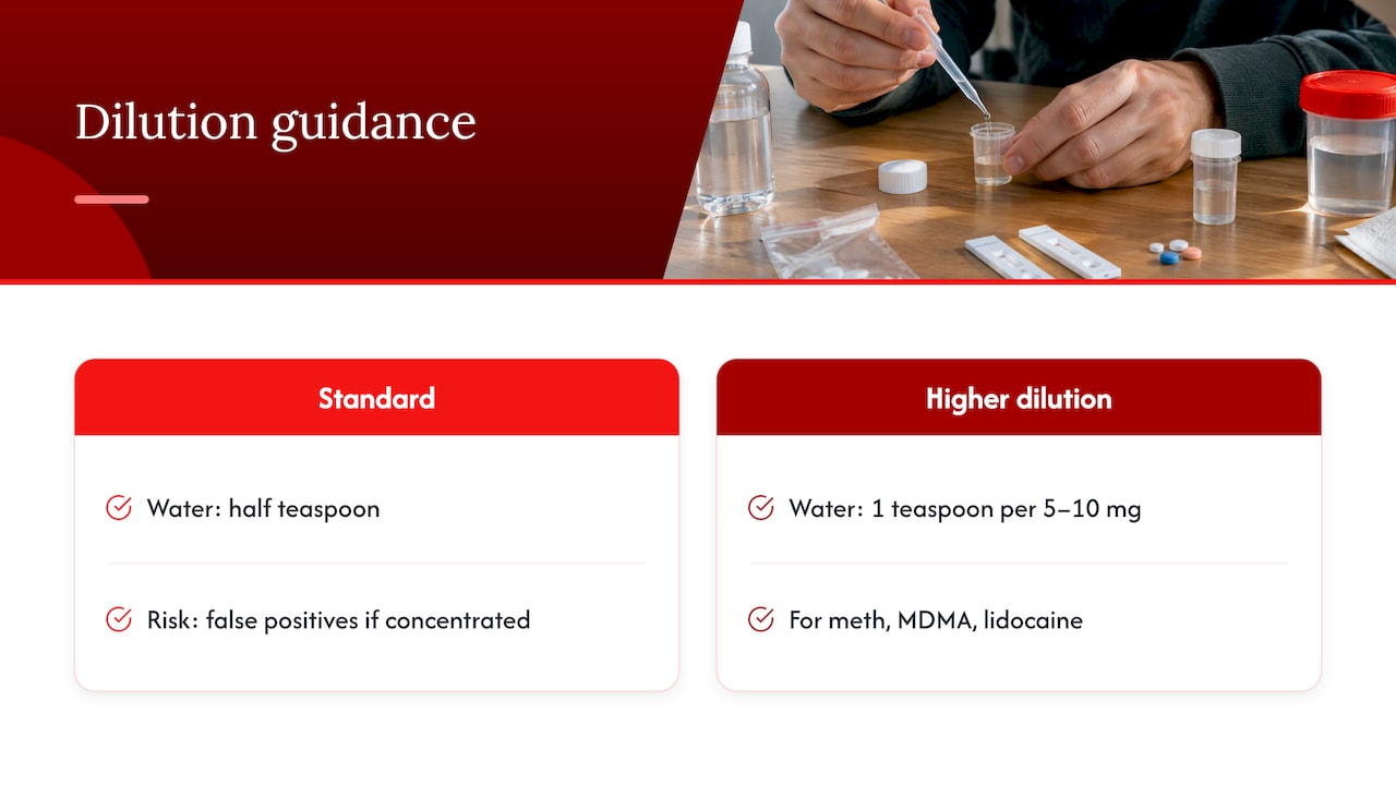Comparison of sample dilution guidance