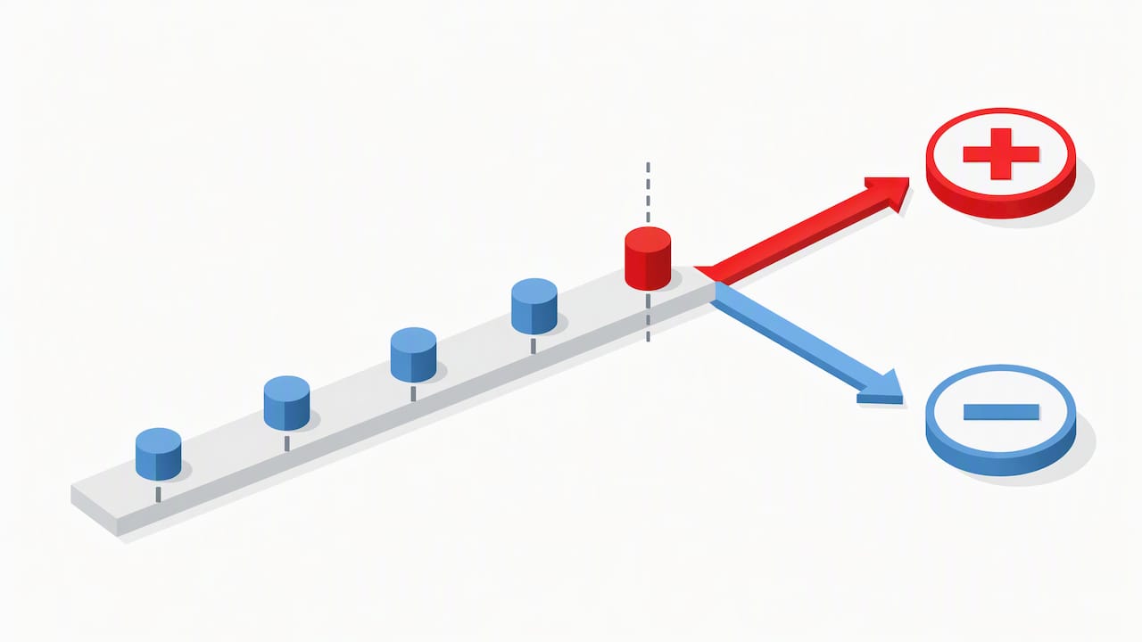 Concentration markers split by a test cutoff